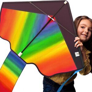 AGREATLIFE Rainbow Kite for Kids & Kites for Adults Easy to Fly, Kites for Kids